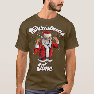 Camiseta Santa Claus With Sunglasses Dancing Snow Christmas