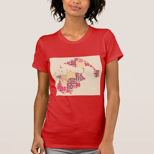Camiseta Santa Claus wordcloud Ho Ho Ho (Anverso)