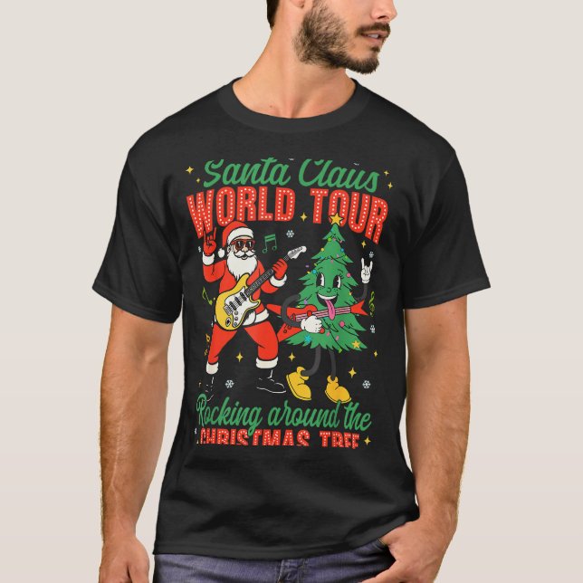 Camiseta Santa Claus World Tour Rocking Around The Christma (Anverso)