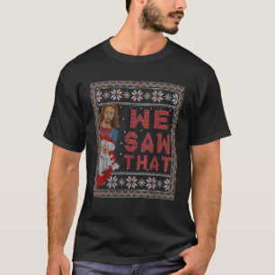 Camiseta Santa Claus Y Jesucristo Lo Vimos Para Chris
