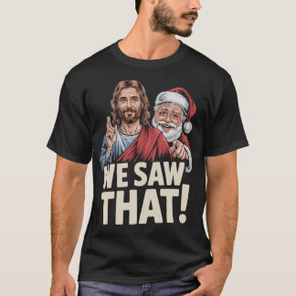 Camiseta Santa Claus y Jesús divertido meme cristiano chica