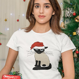Camiseta Santa Cláusula Siamesa - Gato gatito divertido de 