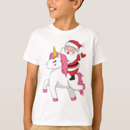 Camiseta santa clausura montando unicornio