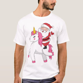 Camiseta santa clausura montando unicornio