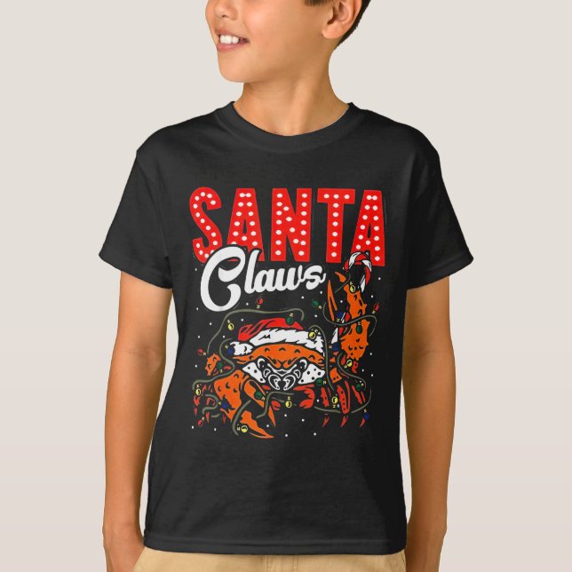 Camiseta Santa Claws Christmas Funny Crab Lights Holiday Ca (Anverso)