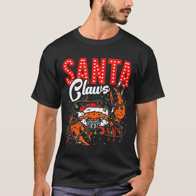 Camiseta Santa Claws Christmas Funny Crab Lights Holiday Ca (Anverso)