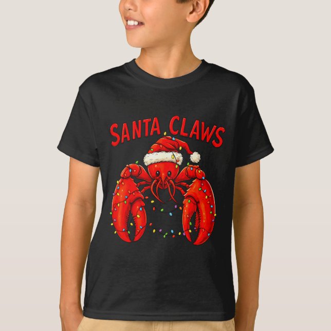 Camiseta Santa Claws Funny Christmas Lobster With Lights  (Anverso)