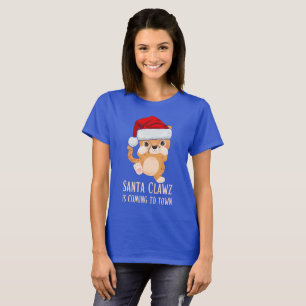 Camiseta SANTA CLAWZ VIENE A LA CIUDAD DE divertidas X-mas