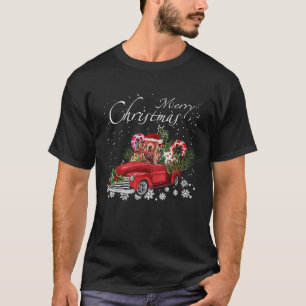 Camiseta Santa Cocker Spaniel Riding Red Truck Merry Christ