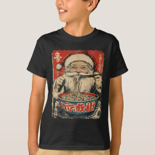 Camiseta Santa comiendo fideos Ramen Ukiyo-e Navidad Insred