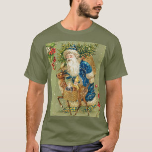 CAMISETA SANTA CON DEER Y REGALOS DE NAVIDADES EN NIEVE DE 