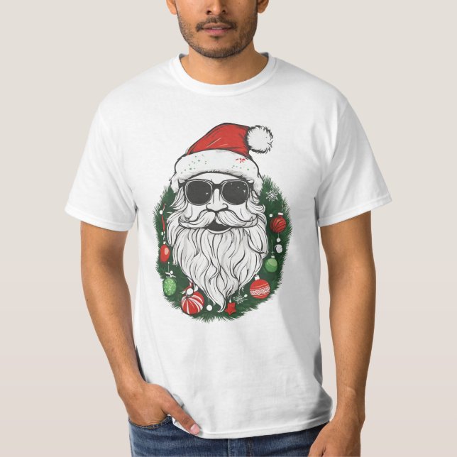 Camiseta Santa con gafas de sol | Navidades de Guay y festi (Anverso)