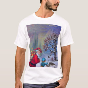 CAMISETA SANTA CON NIÑO EN LA NIEVE DE INVIERNO