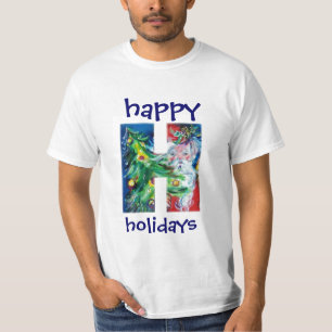 CAMISETA SANTA CON REGALOS Y NAVIDAD ÁRBOL H MONOGRAM