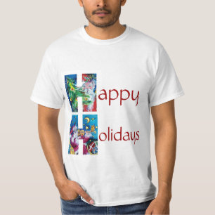 CAMISETA SANTA CON VIOLÍN Y NAVIDAD ÁRBOL H MONOGRAM