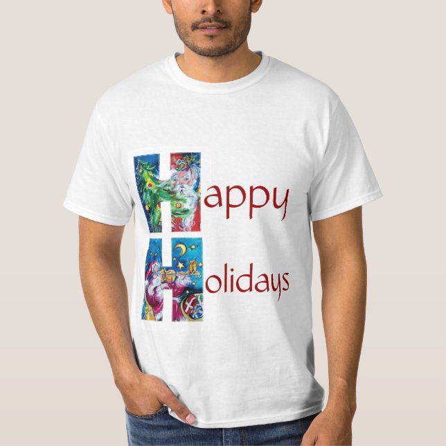CAMISETA SANTA CON VIOLÍN Y NAVIDAD ÁRBOL H MONOGRAM (Anverso)