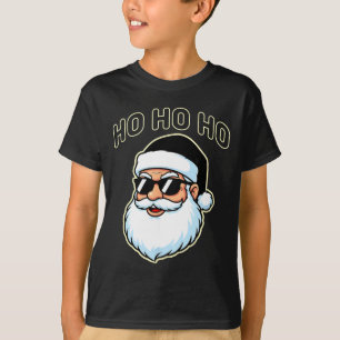 Camiseta Santa Cool con Gafas de Sol de Sombrero Negro Gráf