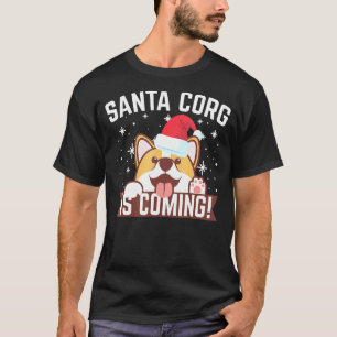 Camiseta Santa Corg Viene Navidad Corgi