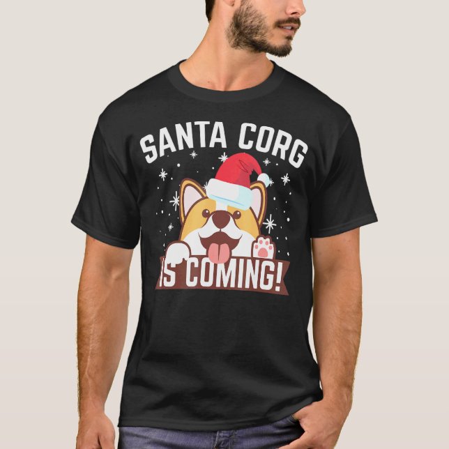 Camiseta Santa Corg Viene Navidad Corgi (Anverso)
