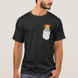 Camiseta Santa Corgi Bolsillo Lindo Perro Mamá Papá Navidad