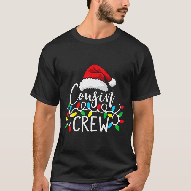 Camiseta Santa Cousin Crew Christmas Matching Pajamas For K (Anverso)