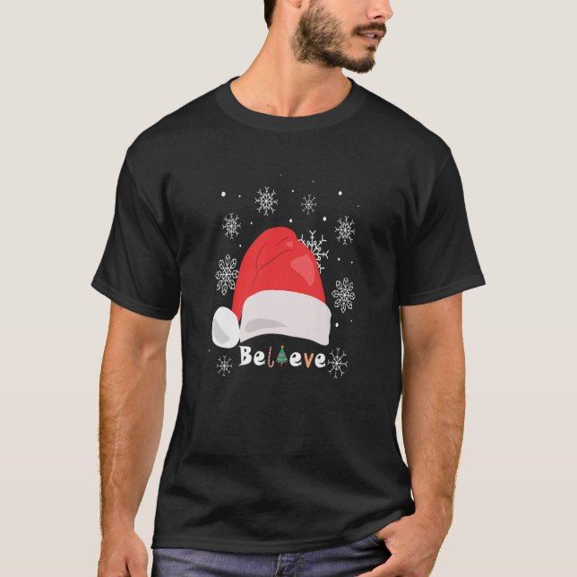 Camiseta Santa Cree Navidades Pajamas Para Niños Chicas Y (Anverso)