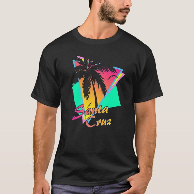 Camiseta Santa Cruz CA California 70s 80s Summer Retro Eigh (Anverso)