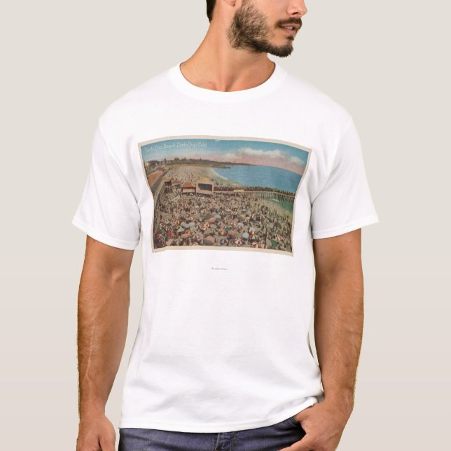 Camiseta Santa Cruz, CA - escena de la playa por completo (Anverso)