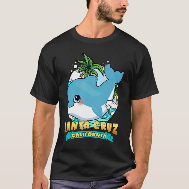 Camiseta SANTA CRUZ CALIFORNIA Cute Baby Dolphin Beach Souv (Anverso)