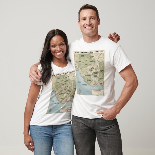 Camiseta Santa Cruz California Trail Map Redwood & Coastal  (Unisexo)