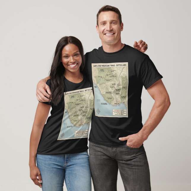 Camiseta Santa Cruz California Trail Map Redwood & Coastal  (Unisexo)