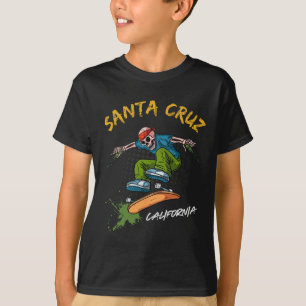 Camiseta Santa-cruz Skeleton Skateboard Beach Funny Hallowe