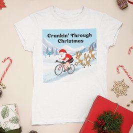 Camiseta Santa Cycling in the Mountains With Reindeers 