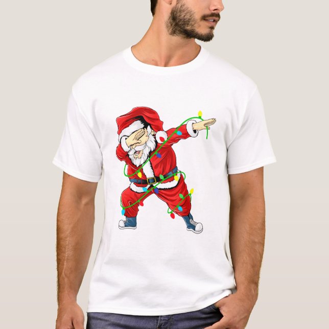 Camiseta Santa Dabbing Navidad camiseta masculina (Anverso)