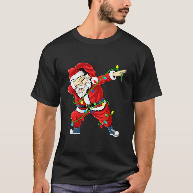 Camiseta Santa Dabbing Navidad camiseta masculina (Anverso)