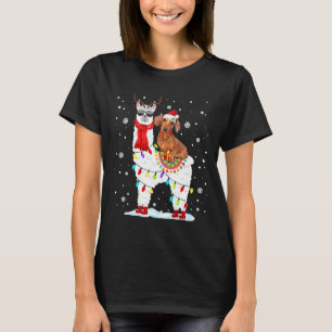 Camiseta Santa Dachshund montando reno