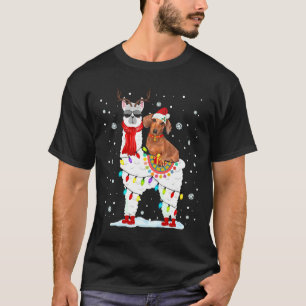 Camiseta Santa Dachshund montando reno