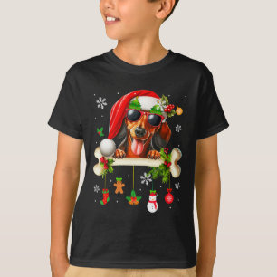 Camiseta Santa Dachshund Sungles Cute Bone Xmas Dueños Hijo