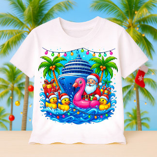 Camiseta Santa de crucero de Navidad, patos de crucero, bar