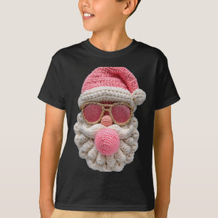 Camiseta Santa de ganchillo soplando chicle Navidad femenin