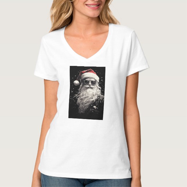 Camiseta "Santa" de las Navidades blancas (Anverso)