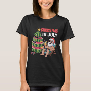 Camiseta Santa de Navidad en Julio Playa Sandía Niños Todd
