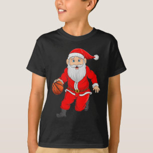 Camiseta Santa de Navidad jugando baloncesto divertidos Srt