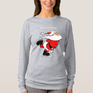 Camiseta Santa de patinaje de texto personalizado