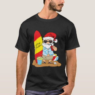 Camiseta Santa de tabla de surf de verano playa hawaiano Na