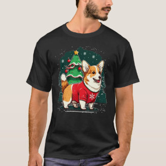 Camiseta Santa del Corgi galés de Navidad en Corgi galés de