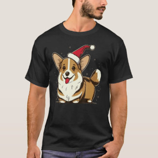 Camiseta Santa del Corgi galés de Navidad en Corgi galés de