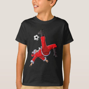 Camiseta Santa del fútbol de Navidad divertido patada en bi