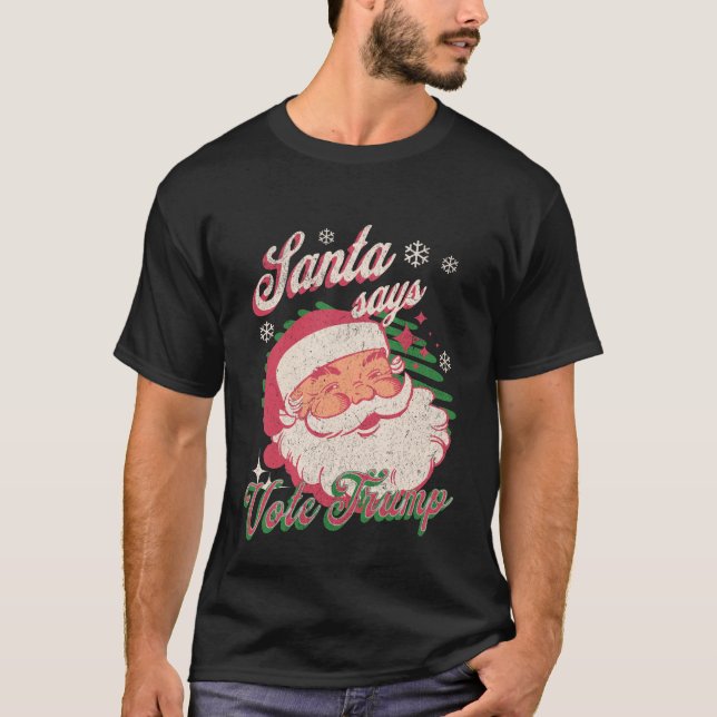 Camiseta Santa dice que votar a Trump (Anverso)