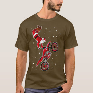 Camiseta Santa Dirtbike Motocross Tricks Freestyle Christma